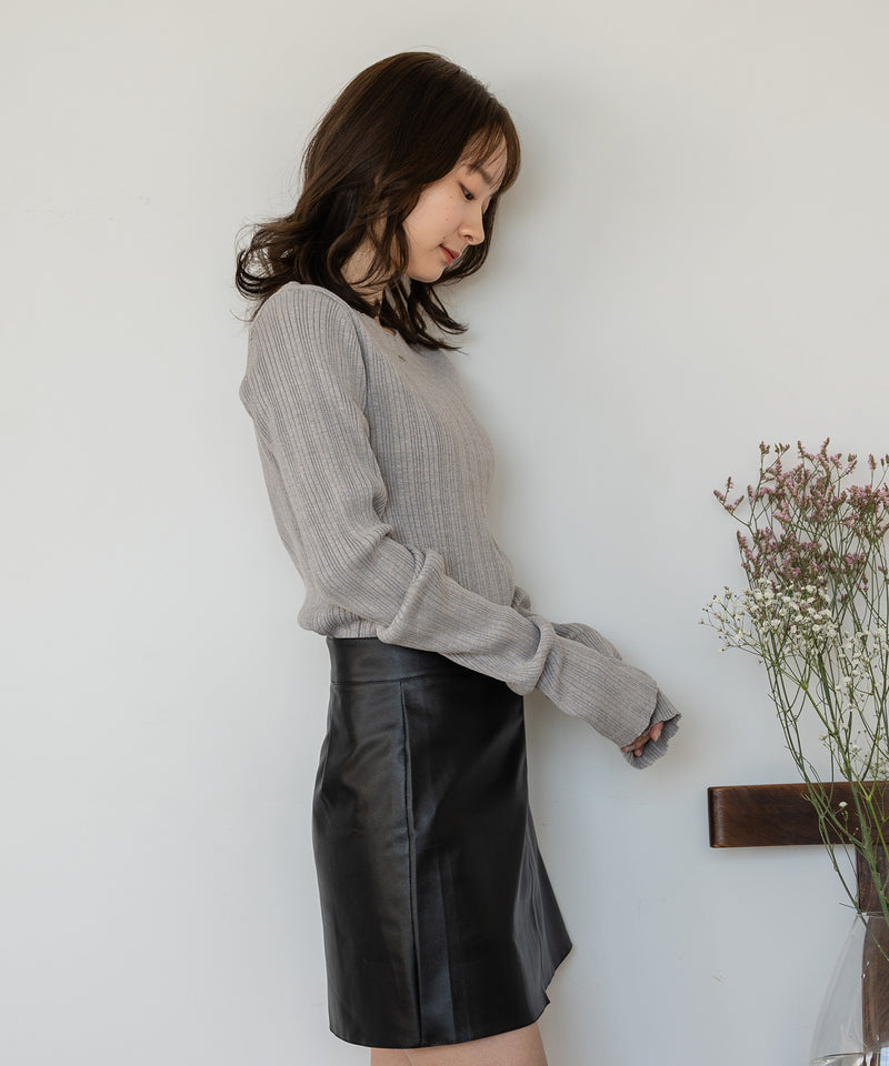 long sleeve rib knit / ロングスリーブリブニット