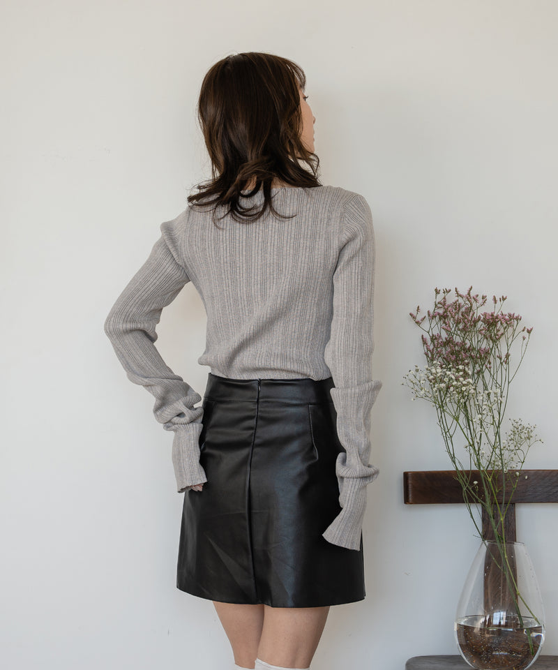 long sleeve rib knit / ロングスリーブリブニット