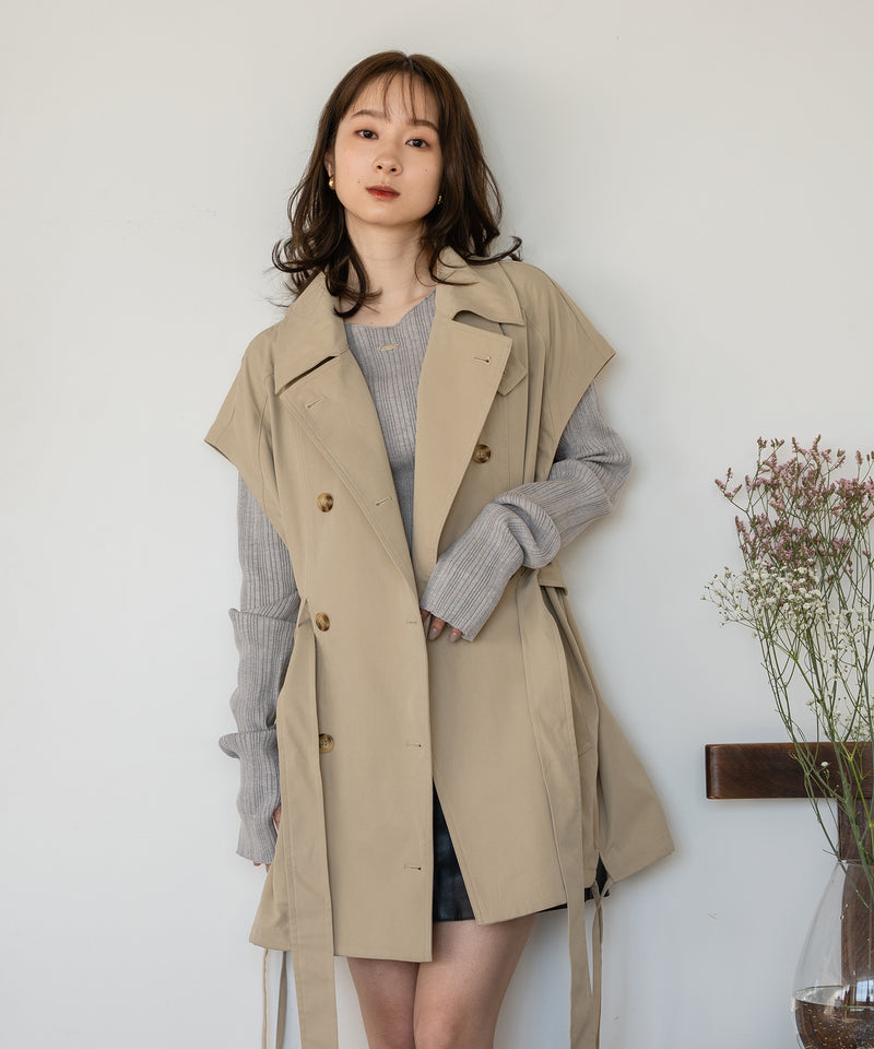 multiway short trench coat / マルチウェイショートトレンチコート