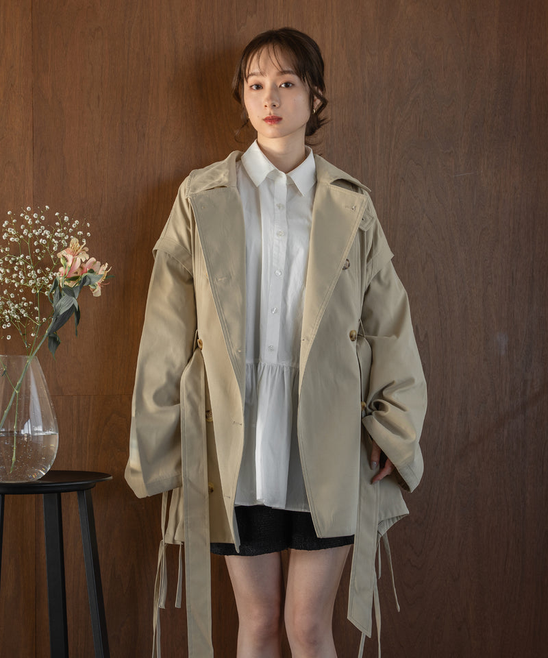 multiway short trench coat / マルチウェイショートトレンチコート