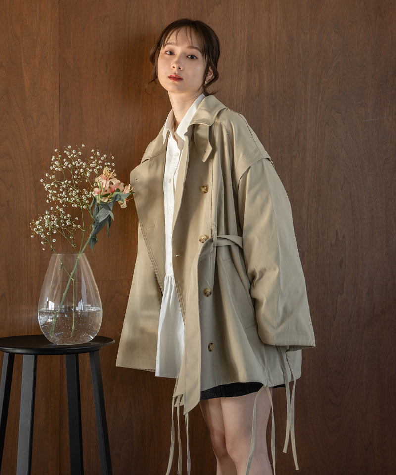 multiway short trench coat / マルチウェイショートトレンチコート