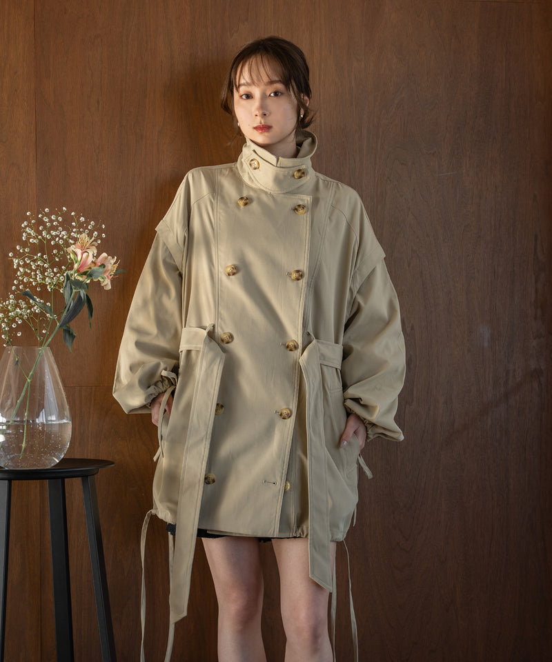 multiway short trench coat / マルチウェイショートトレンチコート