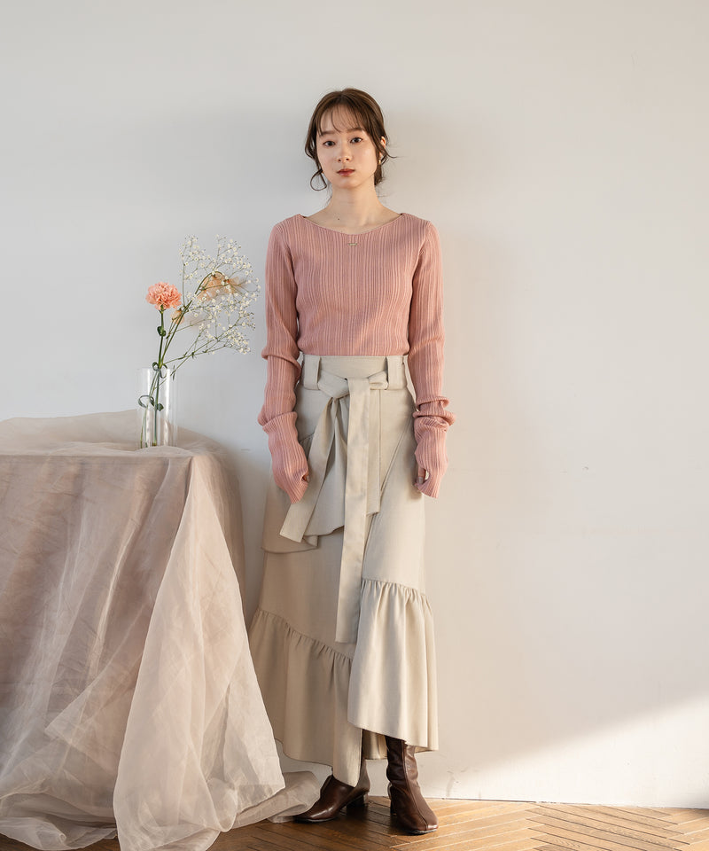 long sleeve rib knit / ロングスリーブリブニット