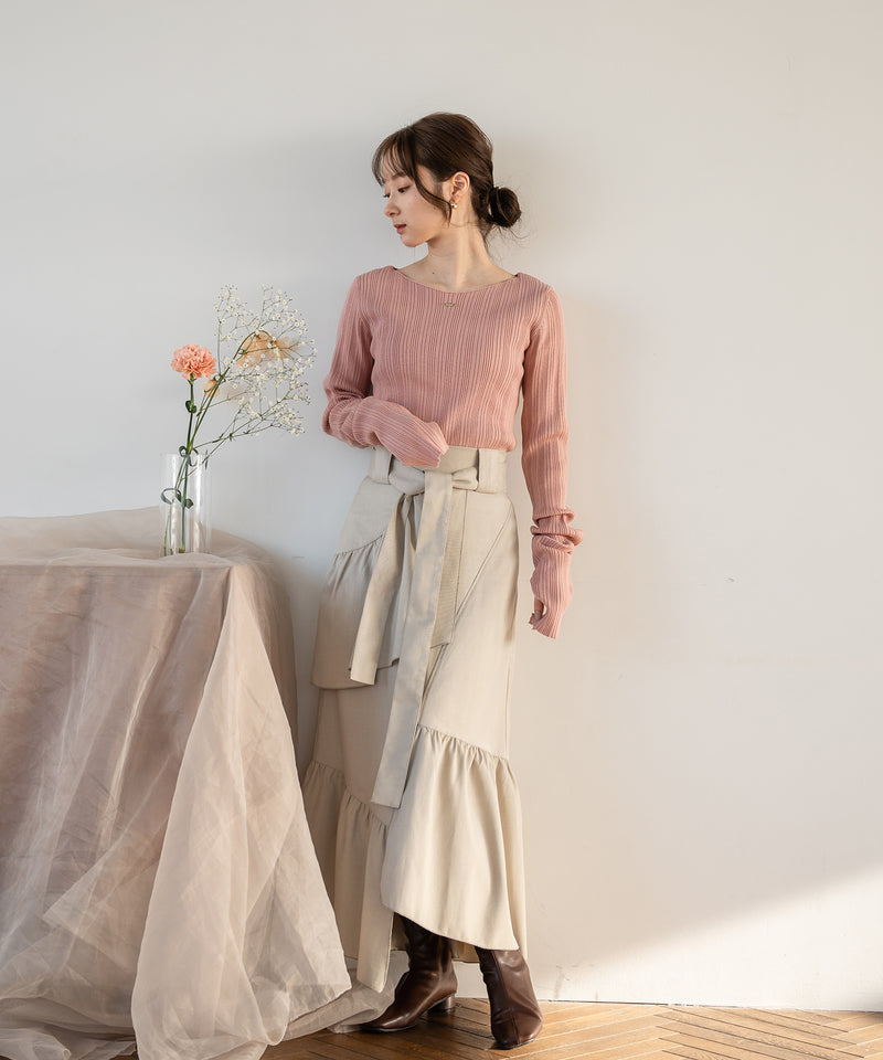 long sleeve rib knit / ロングスリーブリブニット