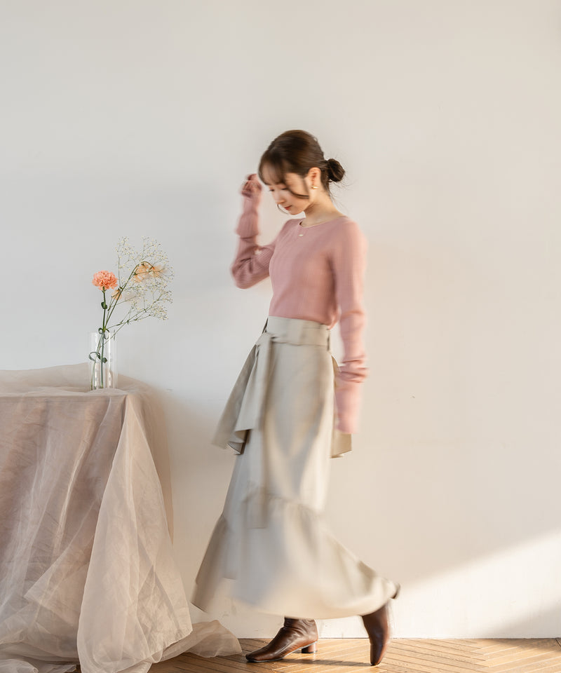 long sleeve rib knit / ロングスリーブリブニット