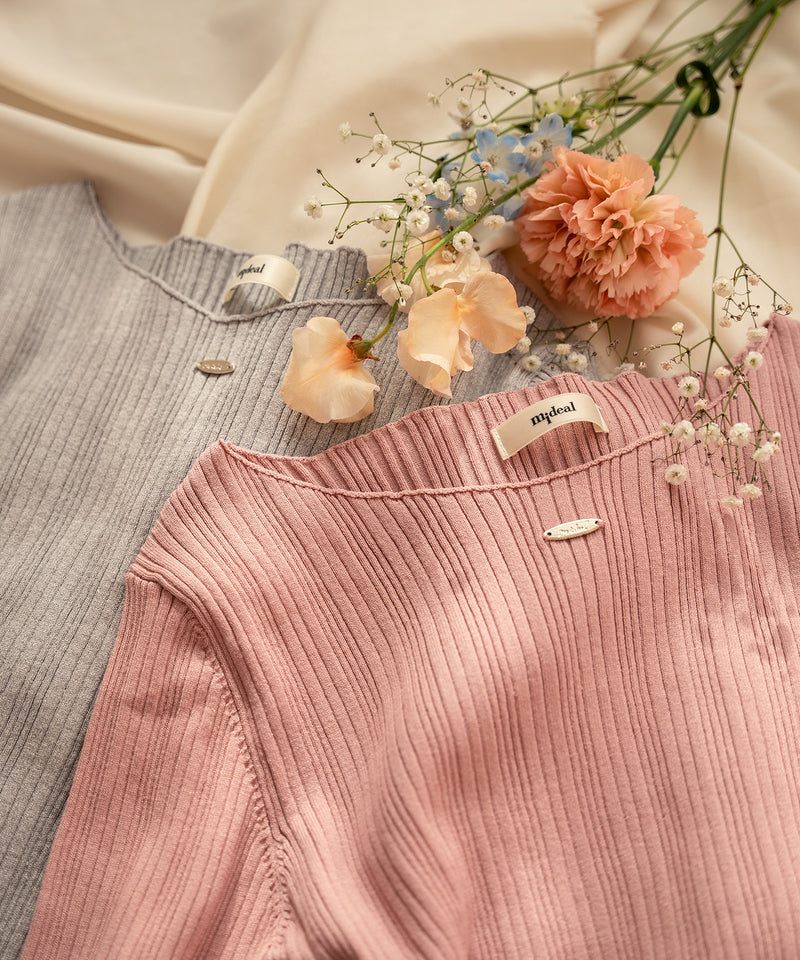 long sleeve rib knit / ロングスリーブリブニット