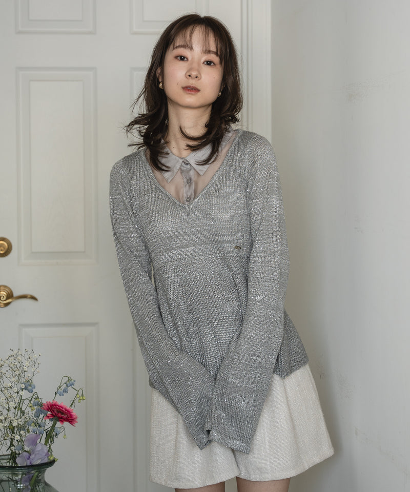 peplum sequins knit / ペプラムスパンコールニット