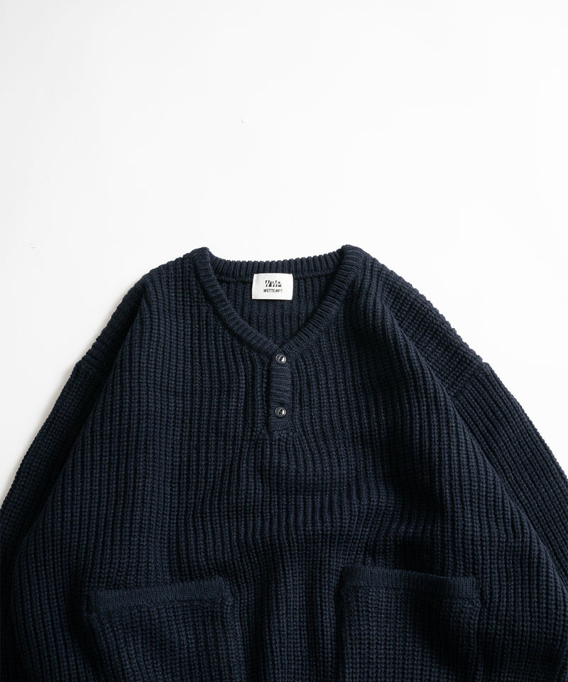 【WETTEMPT｜ウィテンプト】HENRY NECK RIB KNIT /ヘンリーネックリブニット