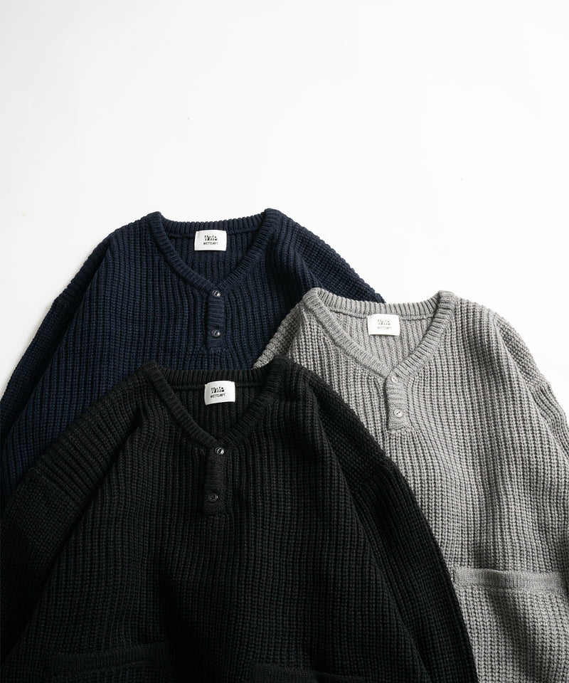 【WETTEMPT｜ウィテンプト】HENRY NECK RIB KNIT /ヘンリーネックリブニット