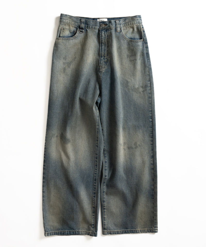 【WETTEMPT｜ウィテンプト】　GRADATION BLAST WIDE DENIM PANTS /グラデーションブラストワイドデニムパンツ