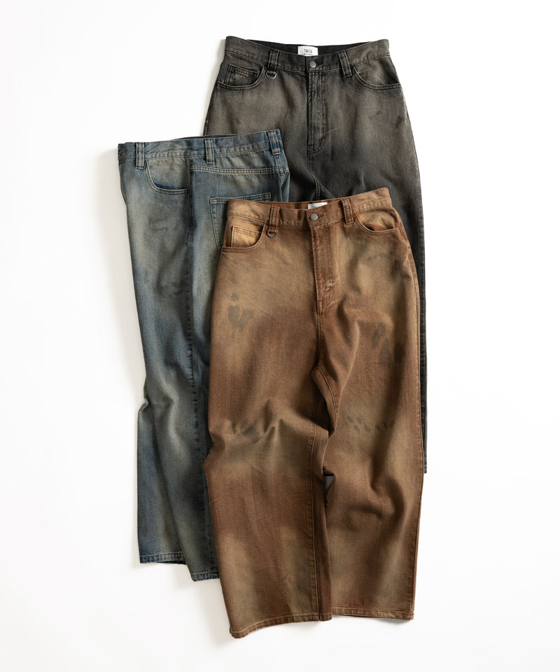 【WETTEMPT｜ウィテンプト】　GRADATION BLAST WIDE DENIM PANTS /グラデーションブラストワイドデニムパンツ