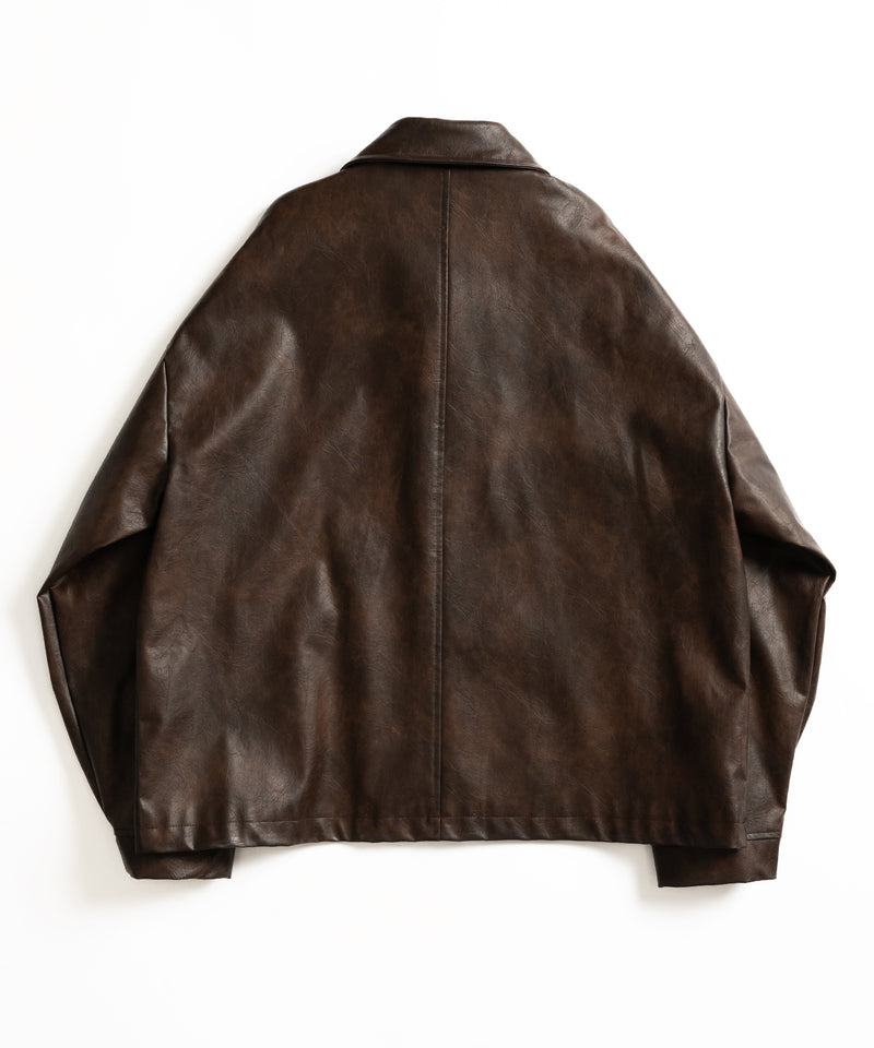 新色追加【WETTEMPT｜ウィテンプト】VINTAGE LIKE CAR COAT /ヴィンテージライク合皮カーコート