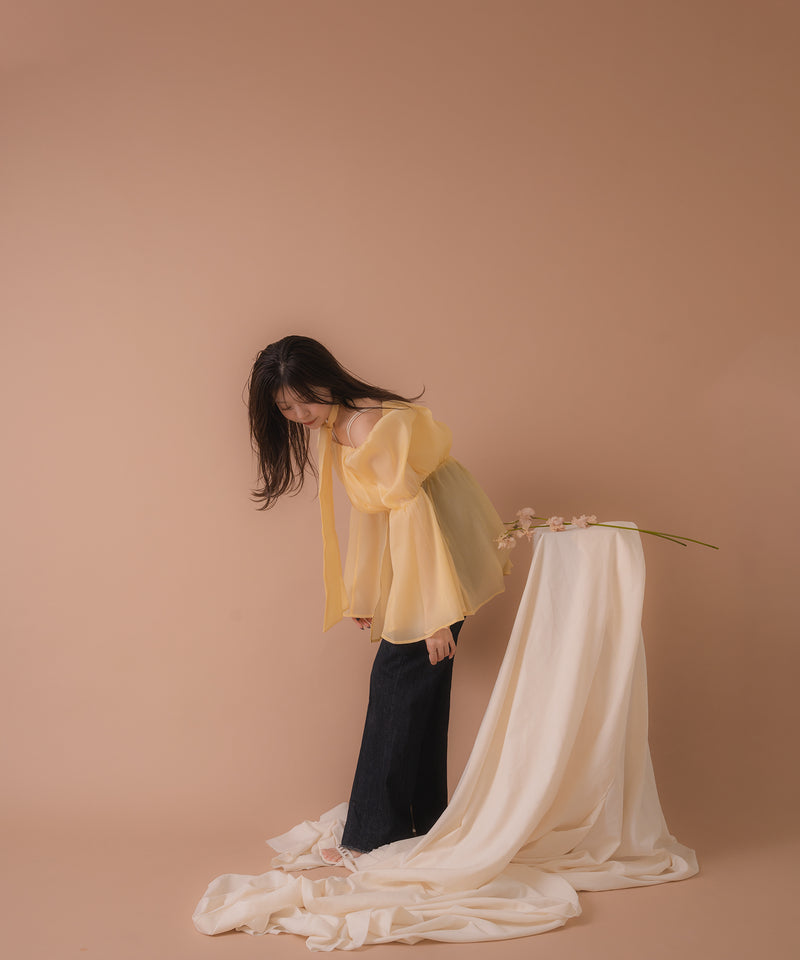 chiffon off shoulder blouse / シフォンオフショルダーブラウス