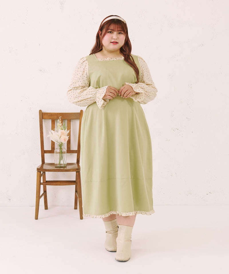 FRILL DOT SWITCHIED DRESS/フリルドット切り替えワンピース