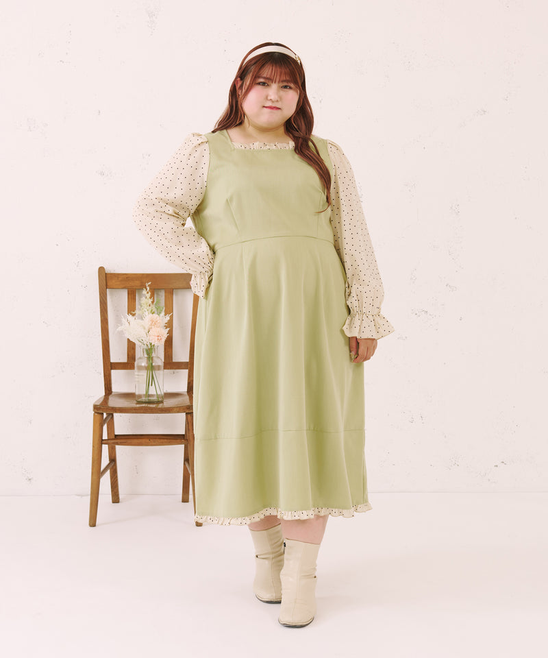 FRILL DOT SWITCHIED DRESS/フリルドット切り替えワンピース