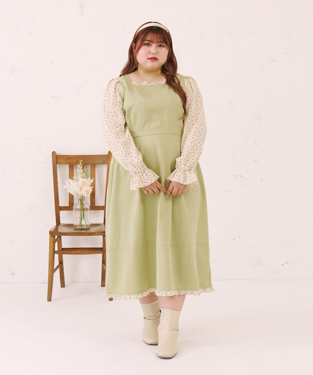 Louiosy|ルオシー - favclo.|FRILL DOT SWITCHIED DRESS/フリルドット切り替えワンピース