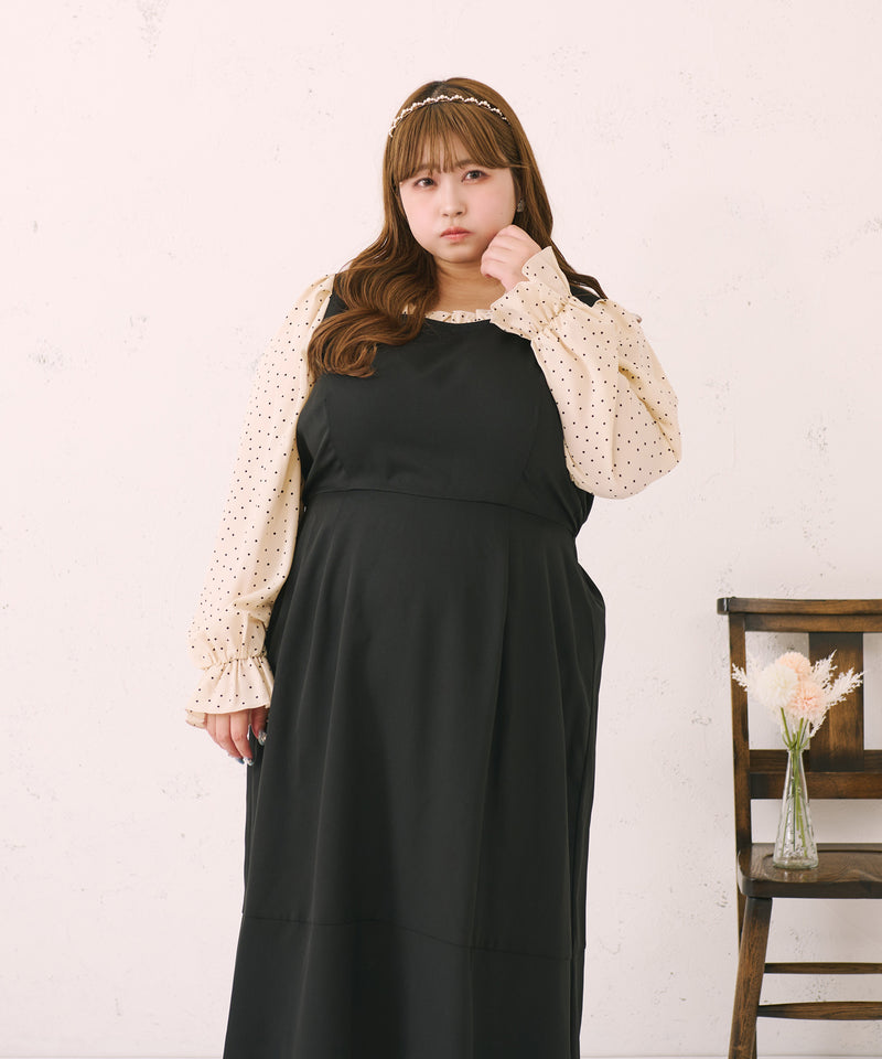 FRILL DOT SWITCHIED DRESS/フリルドット切り替えワンピース