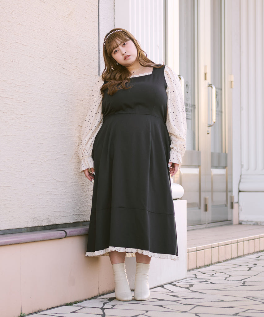 Louiosy|ルオシー - favclo.|FRILL DOT SWITCHIED DRESS/フリルドット切り替えワンピース