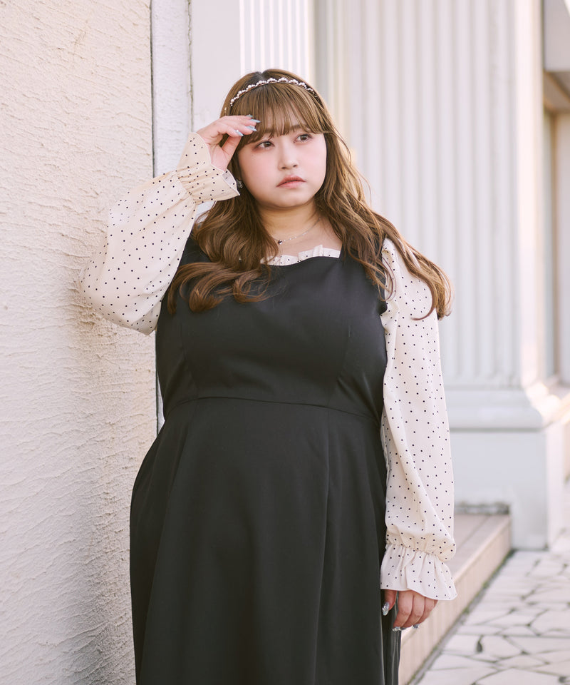 FRILL DOT SWITCHIED DRESS/フリルドット切り替えワンピース