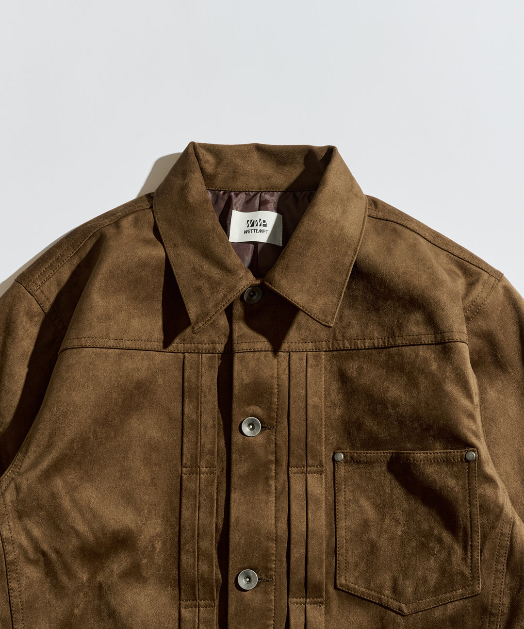 GETEMONTS アルルカンチェック・スエード・ジャケット WETTEMPT｜ウィテンプト】FAUX SUEDE TRUCKER JACKET / フェイク