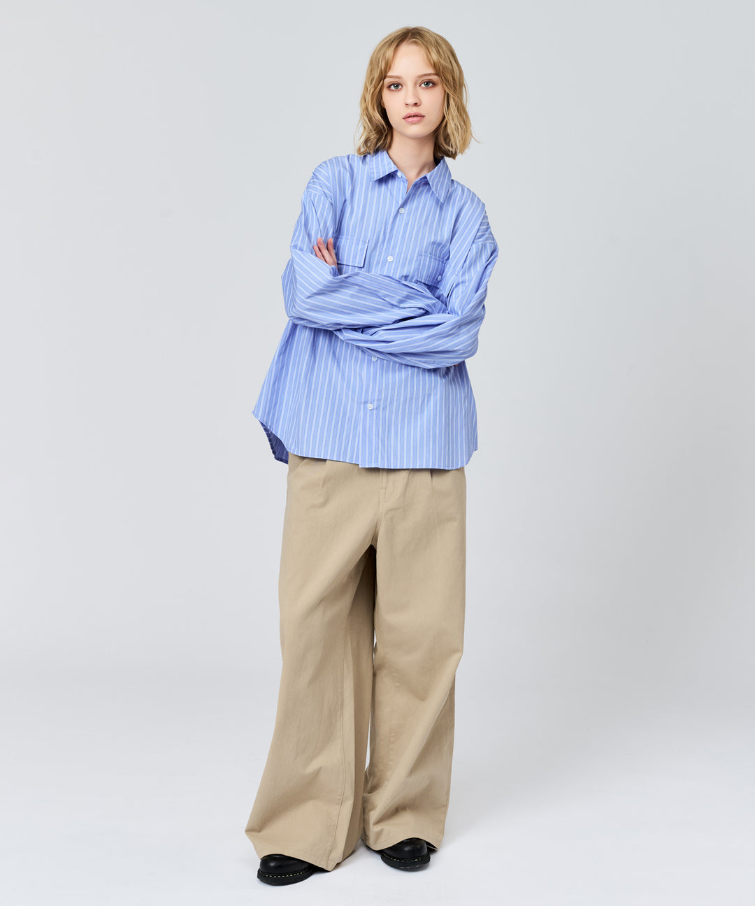WETTEMPT｜ウィテンプト】DOUBLE POCKET STRIPE SHIRT / ダブル