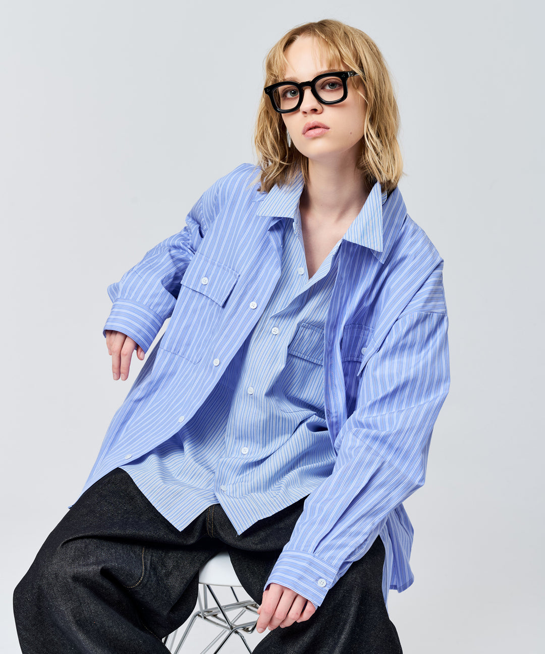 WETTEMPT｜ウィテンプト】DOUBLE POCKET STRIPE SHIRT / ダブル