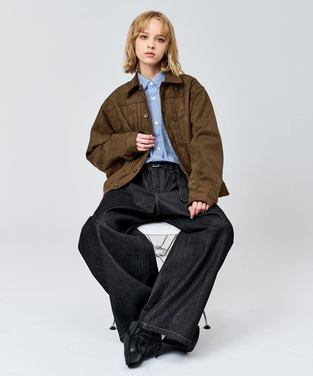 WETTEMPT｜ウィテンプト】FAUX SUEDE TRUCKER JACKET / フェイク