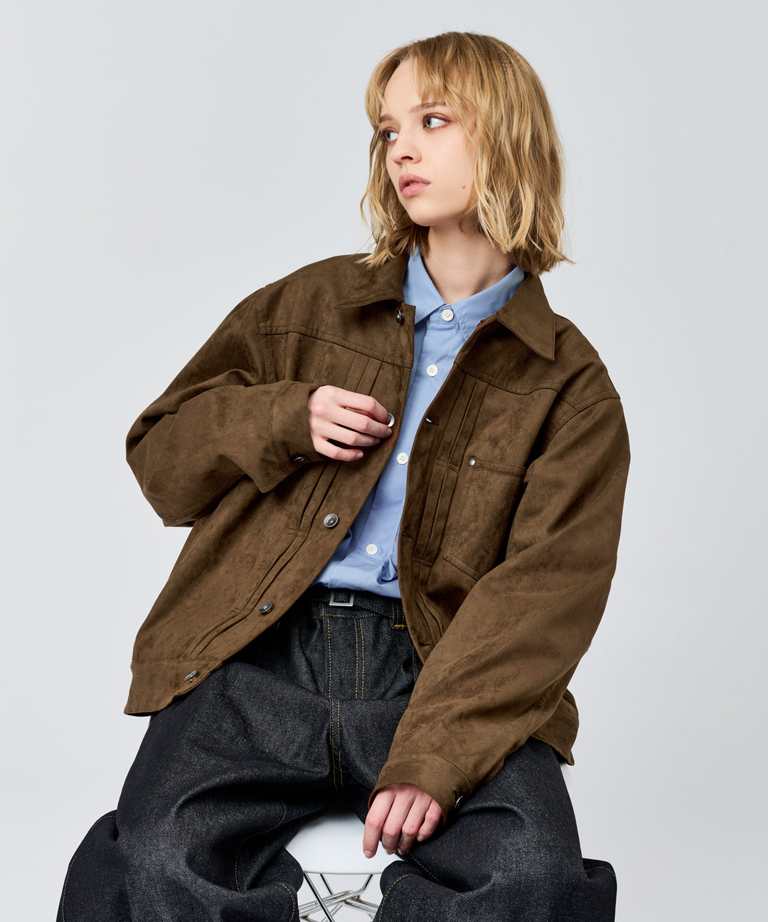WETTEMPT｜ウィテンプト】FAUX SUEDE TRUCKER JACKET / フェイク