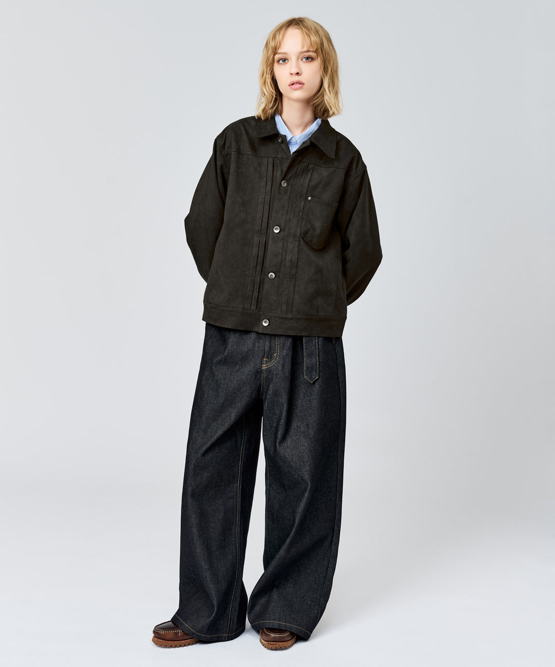 WETTEMPT｜ウィテンプト】FAUX SUEDE TRUCKER JACKET / フェイク