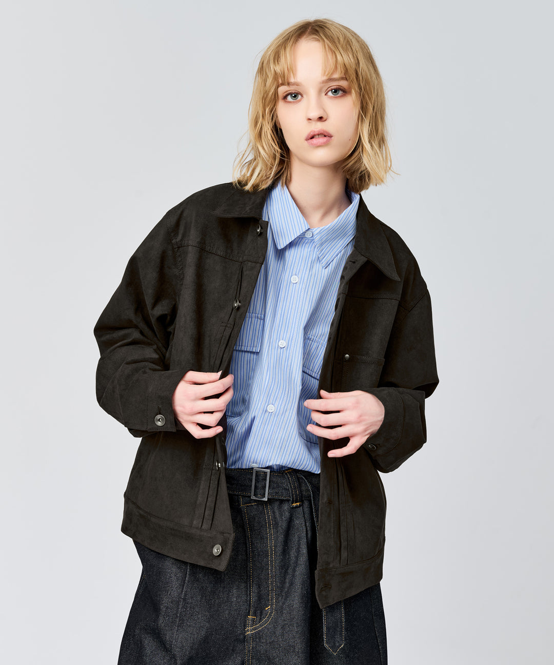 WETTEMPT｜ウィテンプト】FAUX SUEDE TRUCKER JACKET / フェイク