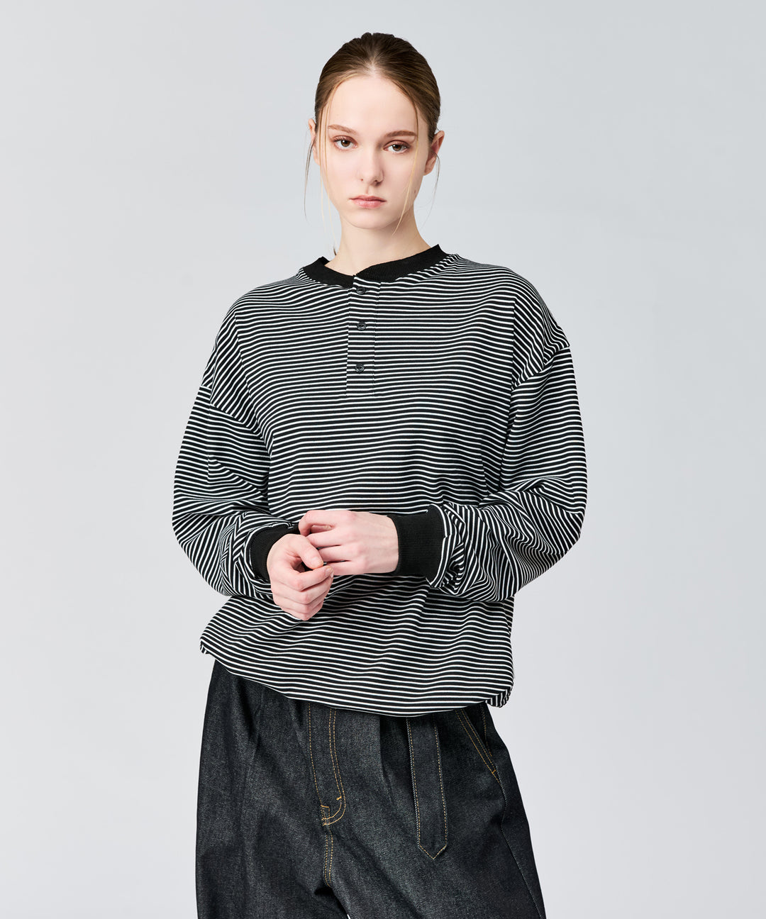 Supreme ヘンリーネック　ボーダーロンT WETTEMPT｜ウィテンプト】HENLEY NECK BORDER L/S TEE / ヘンリー