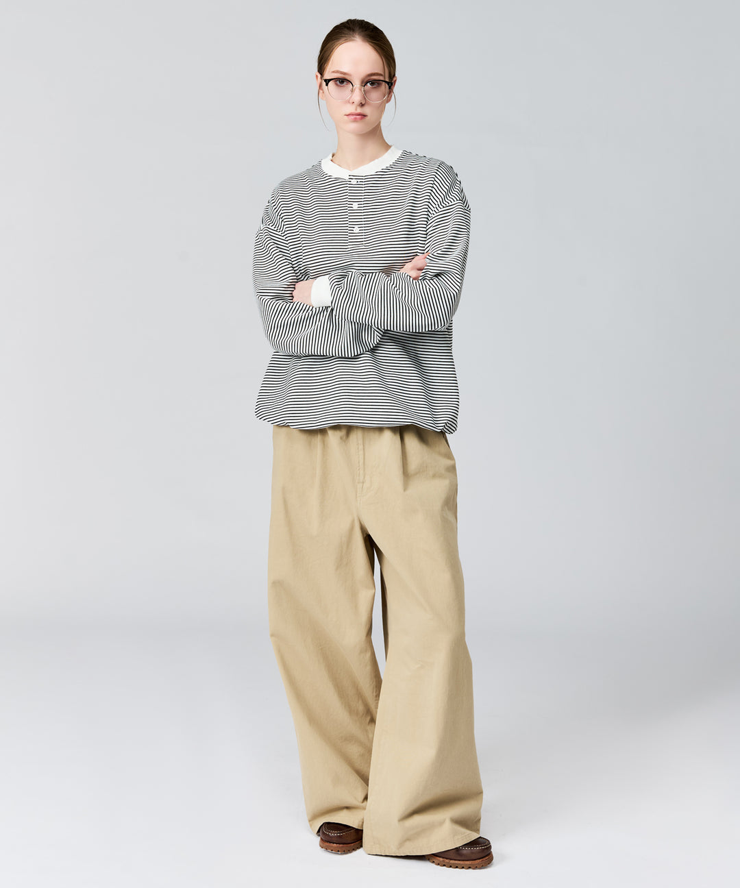 WETTEMPT｜ウィテンプト】HENLEY NECK BORDER L/S TEE / ヘンリー 