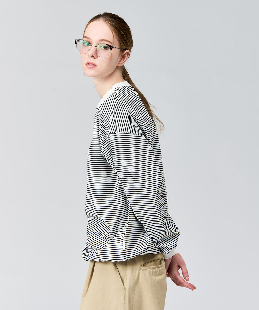 WETTEMPT｜ウィテンプト】HENLEY NECK BORDER L/S TEE / ヘンリー
