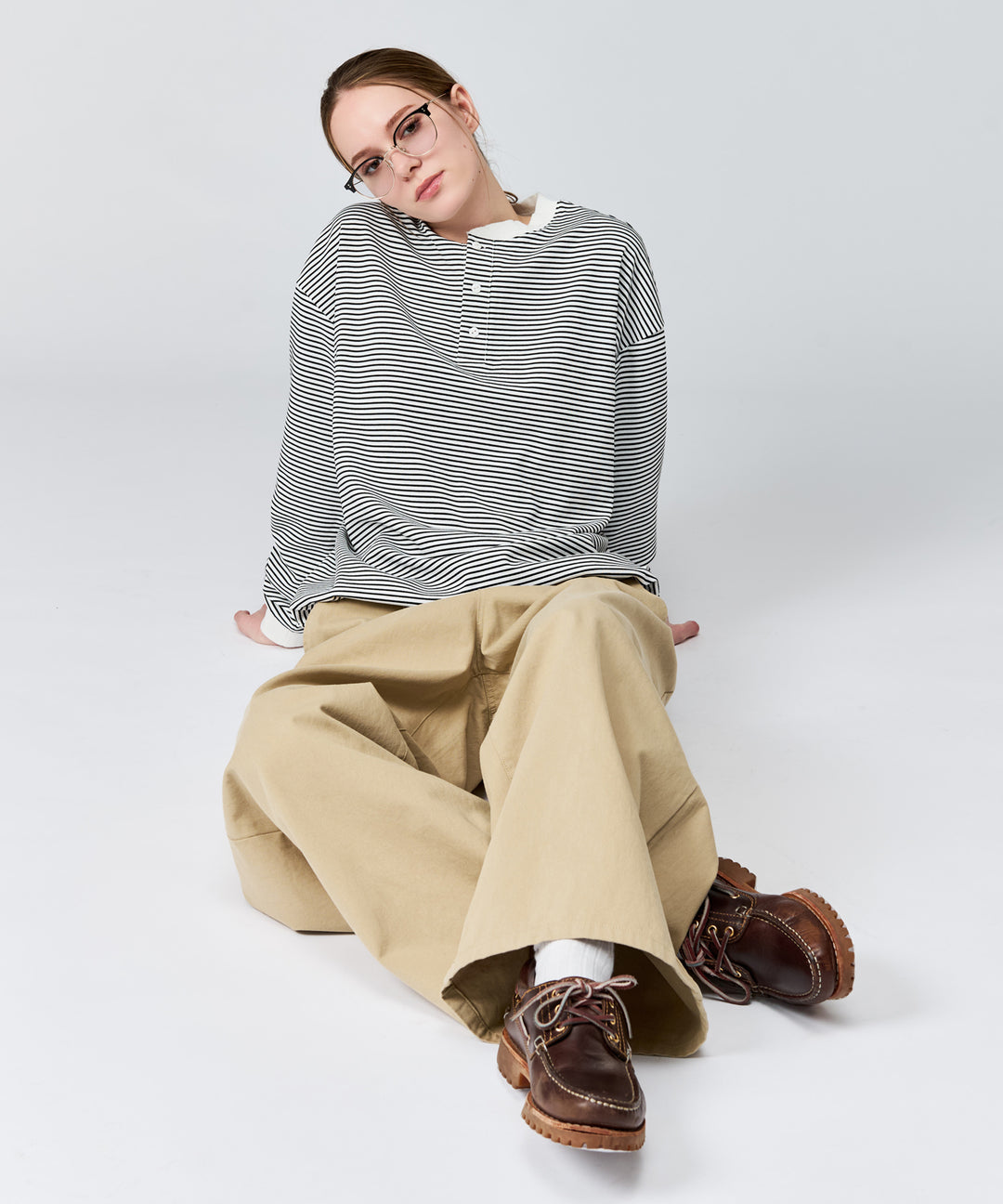 WETTEMPT｜ウィテンプト】HENLEY NECK BORDER L/S TEE / ヘンリー