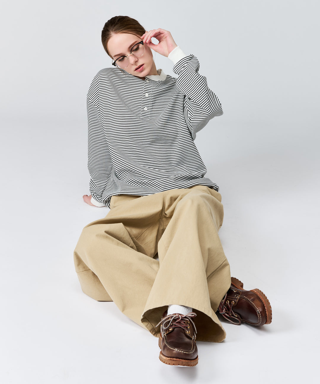WETTEMPT｜ウィテンプト】HENLEY NECK BORDER L/S TEE / ヘンリー