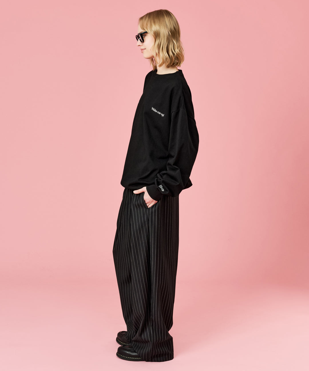 WETTEMPT｜ウィテンプト】DRAWSTRING EMBROIDERY L/S TEE / ドロー