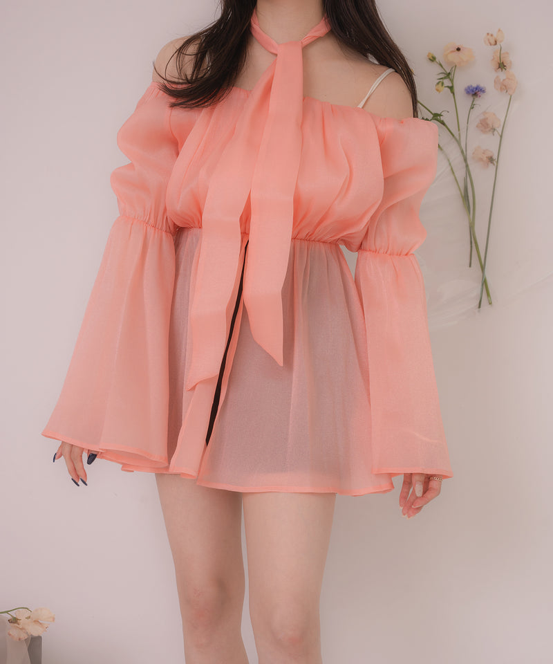 chiffon off shoulder blouse / シフォンオフショルダーブラウス