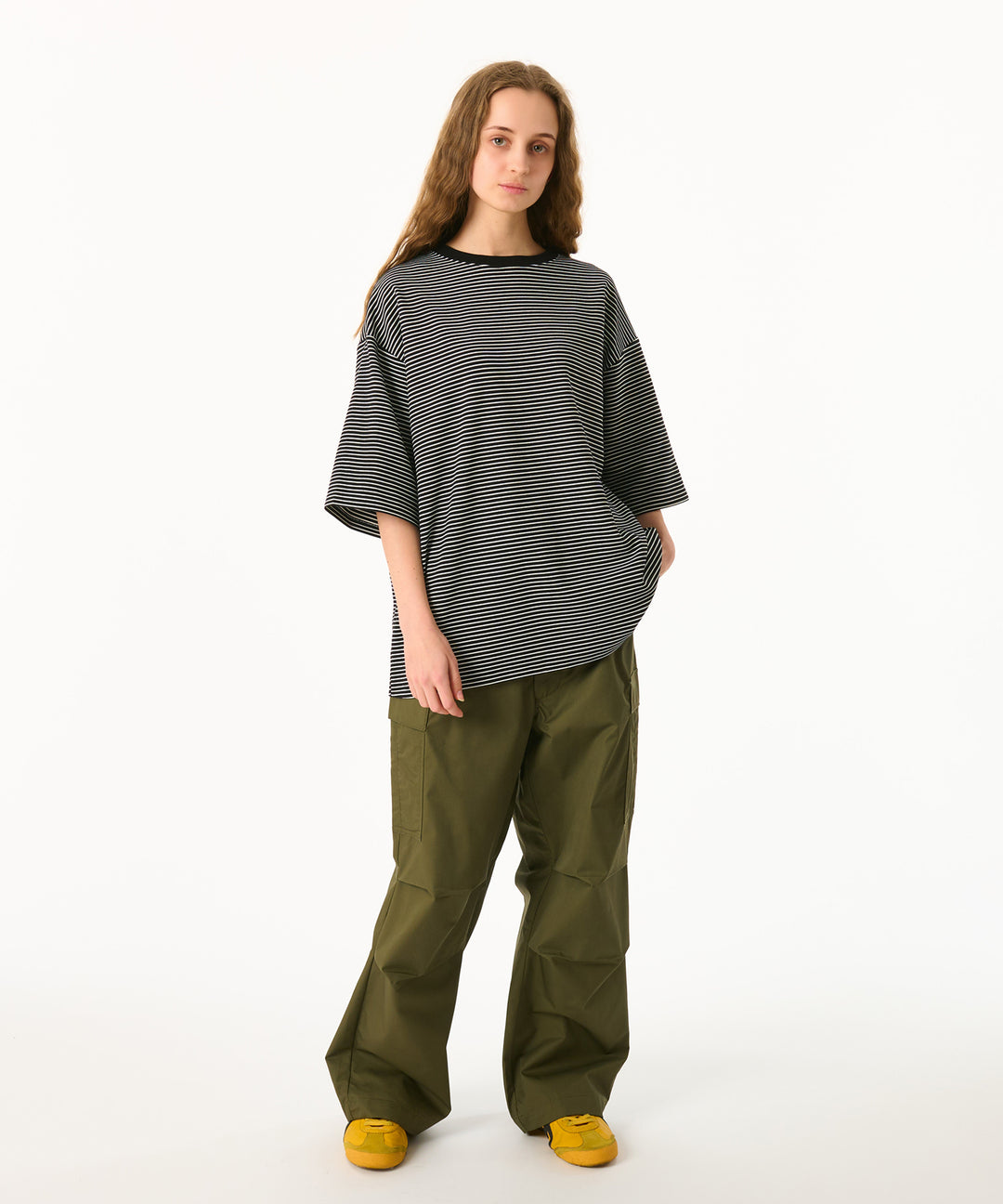 WCJ ボーダーノースリーブドレープTEE　新品 WETTEMPT｜ウィテンプト】CREW NECK MULTI BORDER TEE / クルー