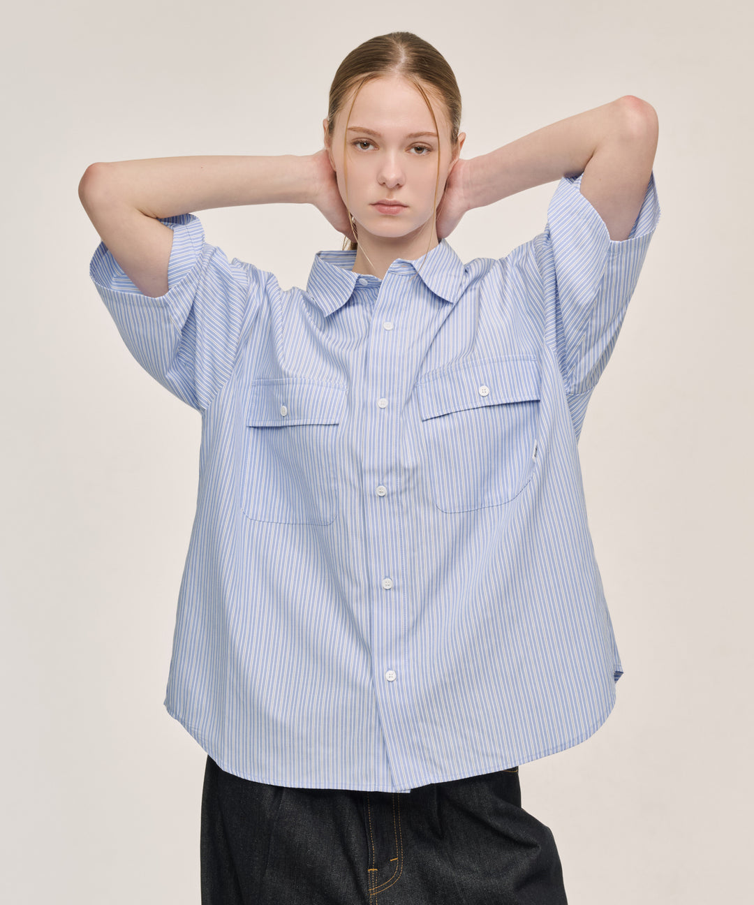 WETTEMPT｜ウィテンプト】DOUBLE POCKET STRIPE S/S SHIRT / ダブル