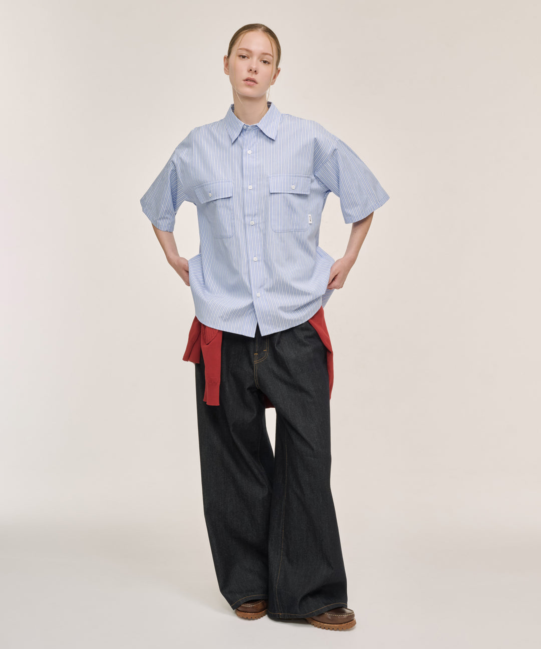 WETTEMPT｜ウィテンプト】DOUBLE POCKET STRIPE S/S SHIRT / ダブル