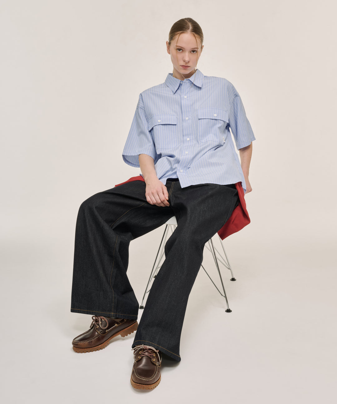 WETTEMPT｜ウィテンプト】DOUBLE POCKET STRIPE S/S SHIRT / ダブル