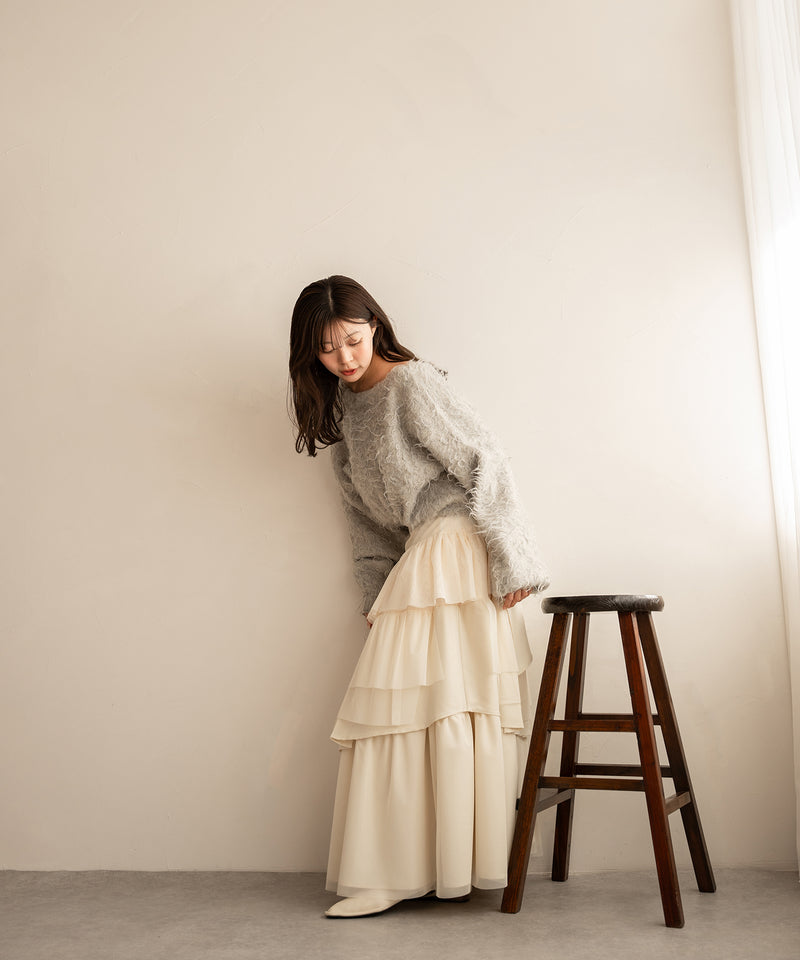 tull mix tiered skirt / チュールミックスティアードスカート