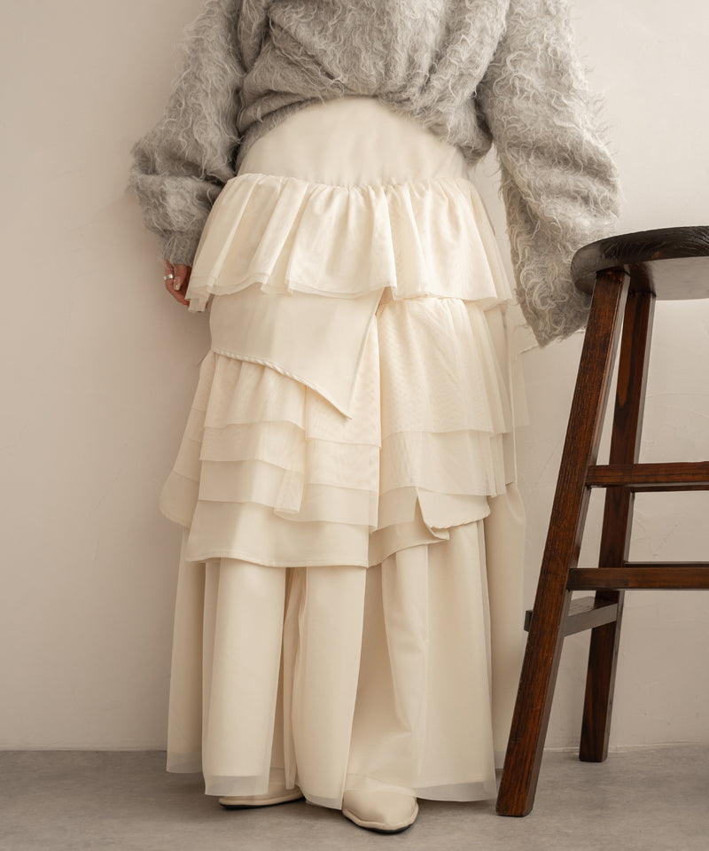 tull mix tiered skirt / チュールミックスティアードスカート