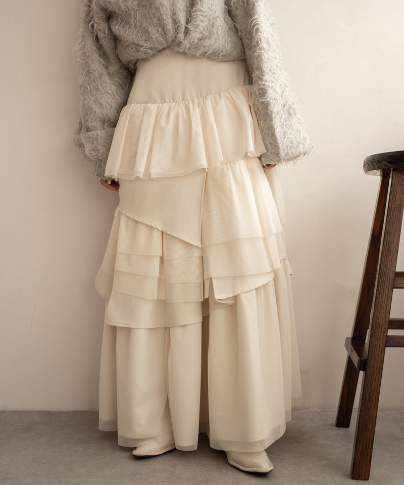 tull mix tiered skirt / チュールミックスティアードスカート