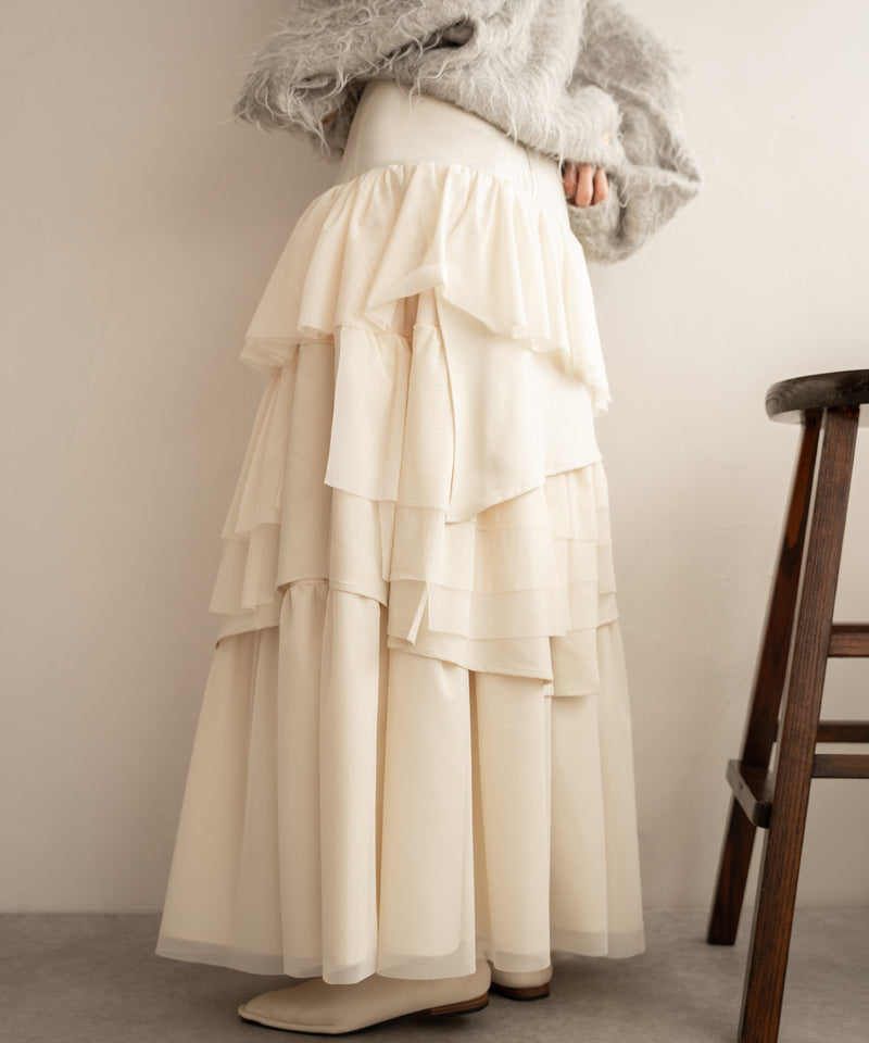 tull mix tiered skirt / チュールミックスティアードスカート