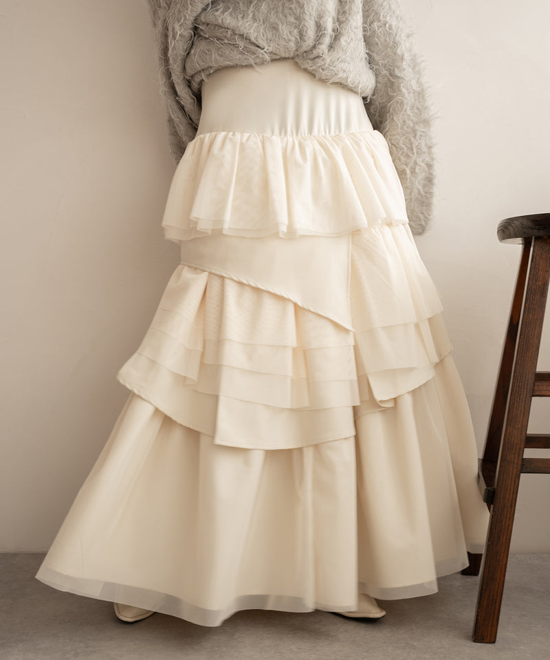 tull mix tiered skirt / チュールミックスティアードスカート