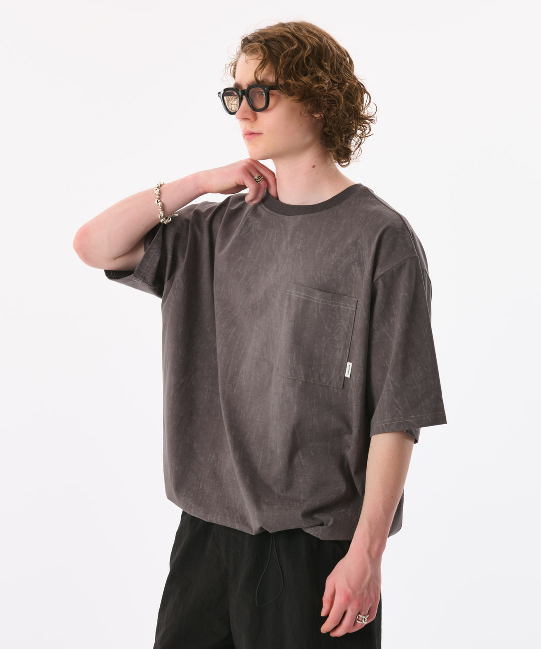 WETTEMPT｜ウィテンプト】PIGMENT PRINT DRAW CORD TEE / ピグメント