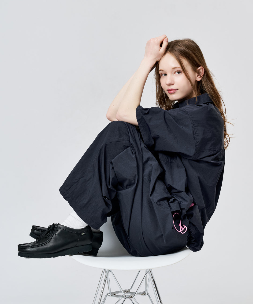 WETTEMPT｜ウィテンプト】NYLON BICOLOR DRAWSTRING S/S SHIRT