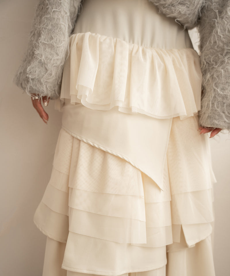 tull mix tiered skirt / チュールミックスティアードスカート