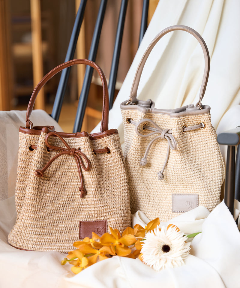 drawstring ribbon basket bag / ドロストリボンカゴバッグ　